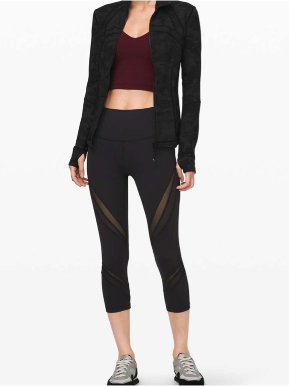 Lululemon Wunder Under High Rise Crop 21” *Mesh Black size 6